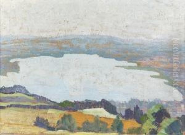 Aussicht Vom Zugerberg. Oil Painting by Sigismund Righini