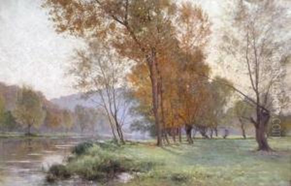 Bord De Riviere Oil Painting by Albert Gabriel Rigolot