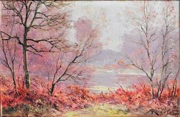 Paysage A L'etang Oil Painting by Albert Gabriel Rigolot