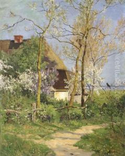 Path Near Cottage Oil Painting by Albert Gabriel Rigolot