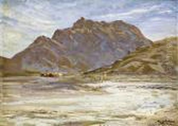 Le Rocher De Sel Pres De Djelfa Oil Painting by Albert Gabriel Rigolot