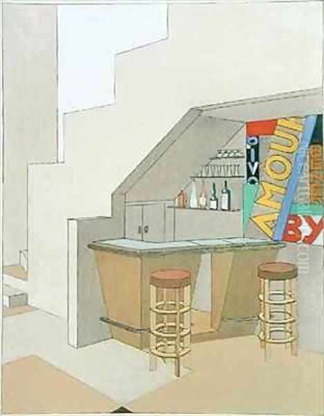 Design for a small bar Oil Painting by Georges Djo-Bourgeois