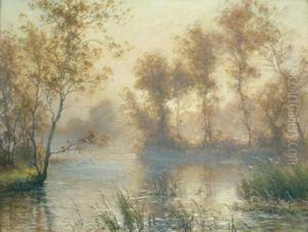 Bord De Riviere. Oil Painting by Albert Gabriel Rigolot