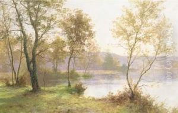 An Autumn Landscape Oil Painting by Albert Gabriel Rigolot