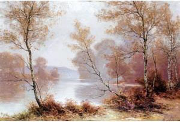 Autumn On The Riverbank Oil Painting by Albert Gabriel Rigolot