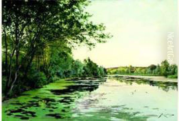 Bord D'etang Oil Painting by Albert Gabriel Rigolot