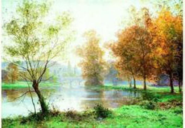 Pont Sur La Riviere En Automne Oil Painting by Albert Gabriel Rigolot