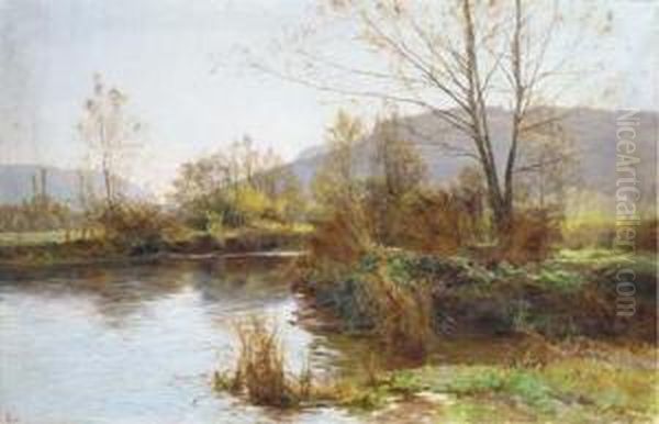 A Meandering River Oil Painting by Albert Gabriel Rigolot