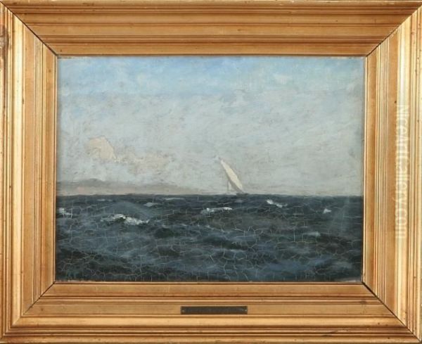 A Seascape With A Sailing Ship Oil Painting by Andreas Christian Riis Carstensen