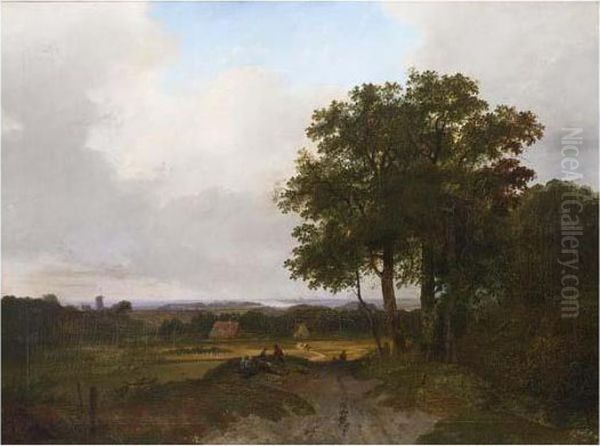 A View Of Haarlem Oil Painting by Hermanus Jan Hendrik Rijkelijkhuijsen