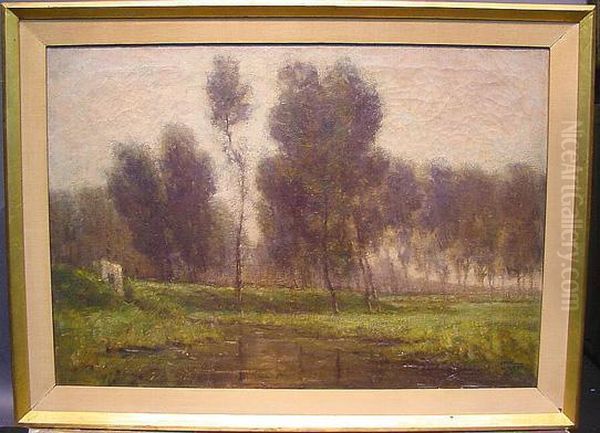 Misty Landscape Oil Painting by Leon Riket