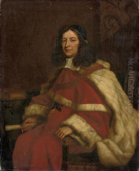 Portrait Of Francis North, 1st Lord Guilford (1637-1685) Oil Painting by John Riley