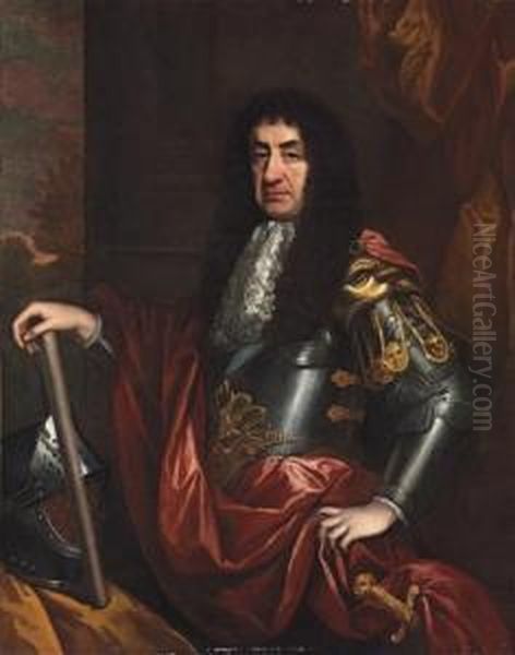 Portrait Of King Charles Ii Oil Painting by John Riley