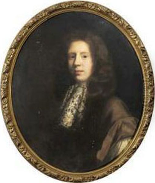 Portrait De Gentilhomme Oil Painting by John Riley