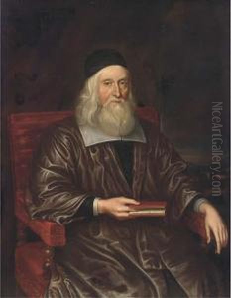 Portrait Of A Scholar Oil Painting by John Riley