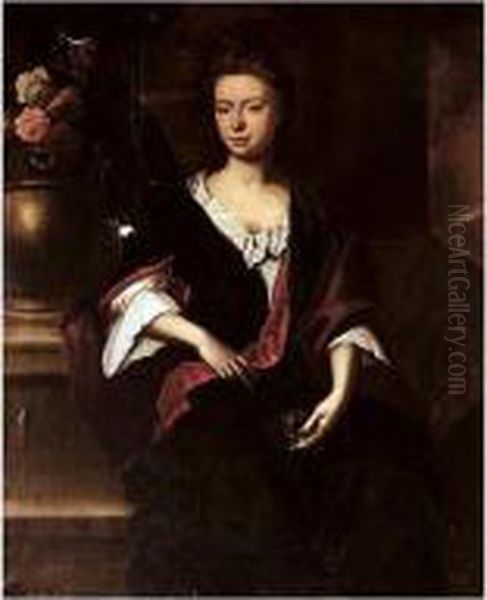 Portrait Of Maria Harwood, Daughter Of John Harwood (d.1734) Oil Painting by John Riley