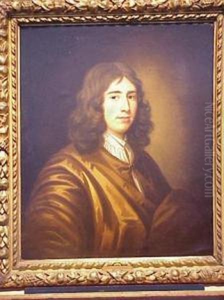 Portrait Of A Gentleman Purportedly Sir John Flamsteed Oil Painting by John Riley