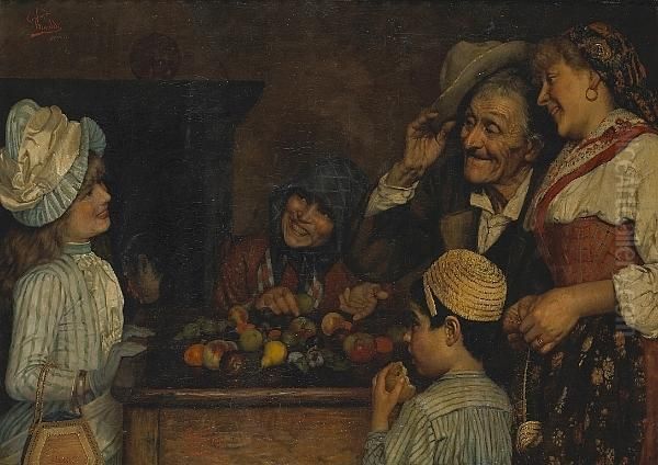 At The Fruit Stall Oil Painting by Claudio Rinaldi