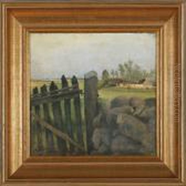 View From A Stone Fence Oil Painting by L.A. Ring