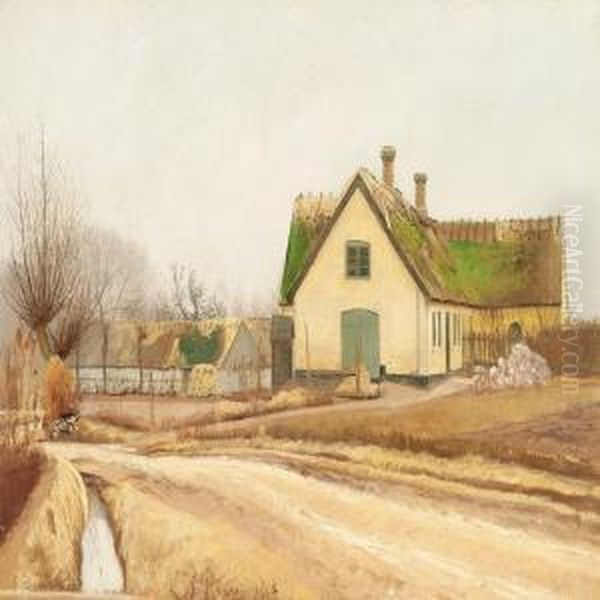 Village Road In Baldersbronde Oil Painting by L.A. Ring