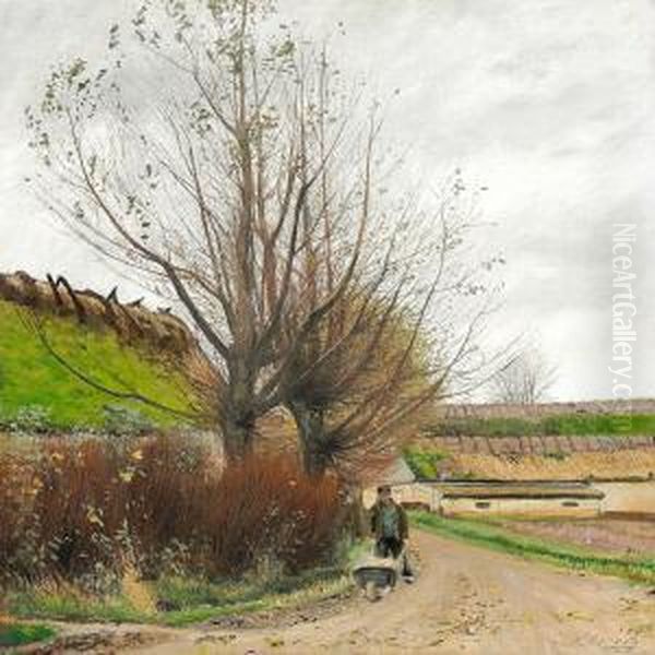 Efteraarsvejr Oil Painting by Laurits Andersen Ring