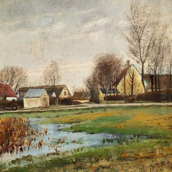 The Village Pond In Baldersbronde Oil Painting by Laurits Andersen Ring