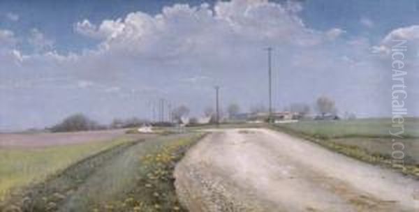 Solskin. Forarsdag Ved Kallerup (sunshine. Spring Day Near Kallerup) Oil Painting by Laurits Andersen Ring