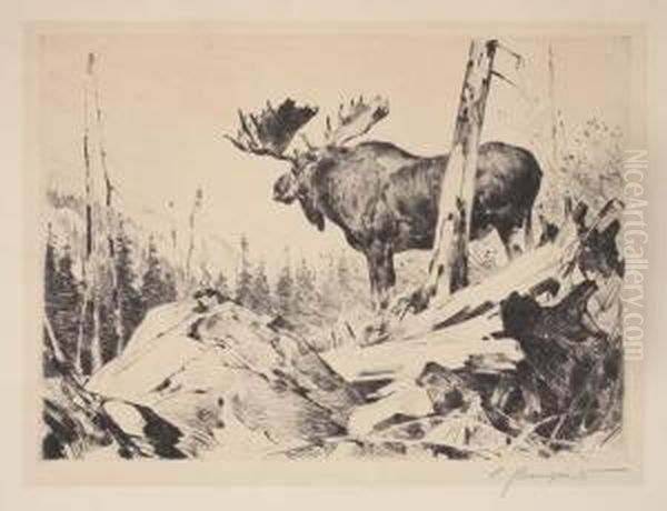 Alaskan Wilderness Oil Painting by Carl Ringius