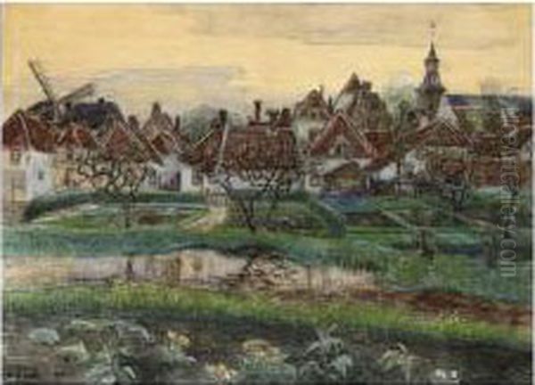 View Of Edam Oil Painting by Paul, Paulus Philip. Rink