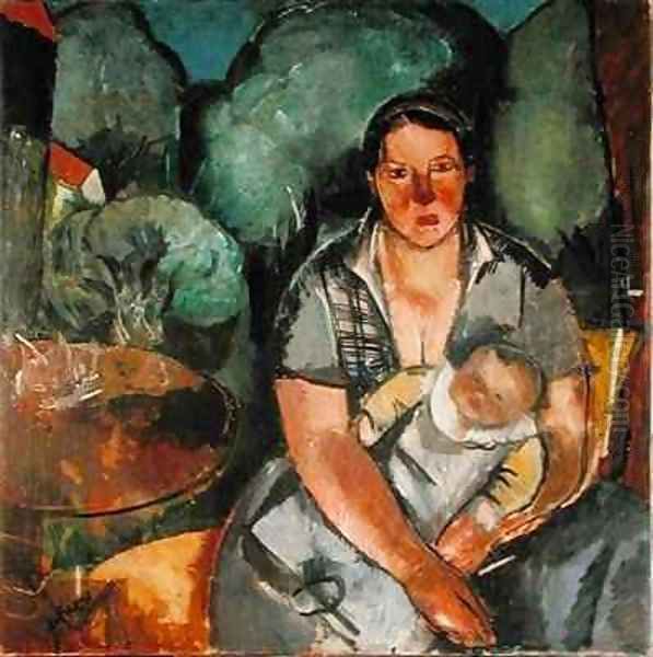 Maternity Oil Painting by Charles Georges Dufresne