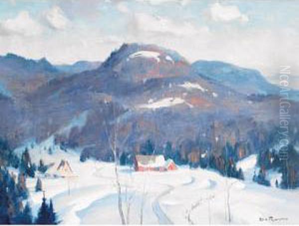 Winter Afternoon, St. Adele Country Oil Painting by Eric John Benson Riordon