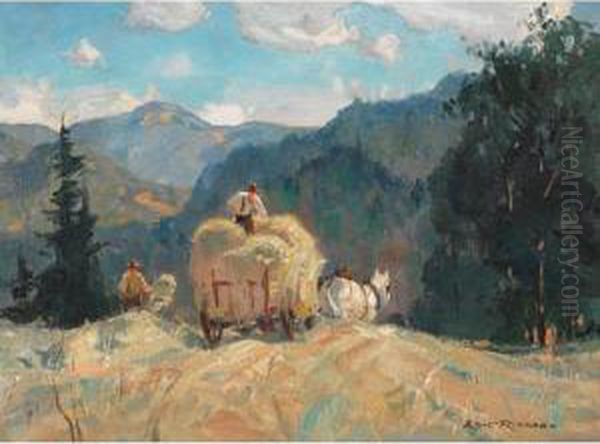 August Day, Val Morin Country Oil Painting by Eric John Benson Riordon