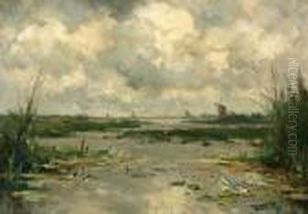 Plas Kortenhoef Oil Painting by Willem Cornelis Rip