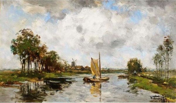 On The River Gouwe Oil Painting by Willem Cornelis Rip