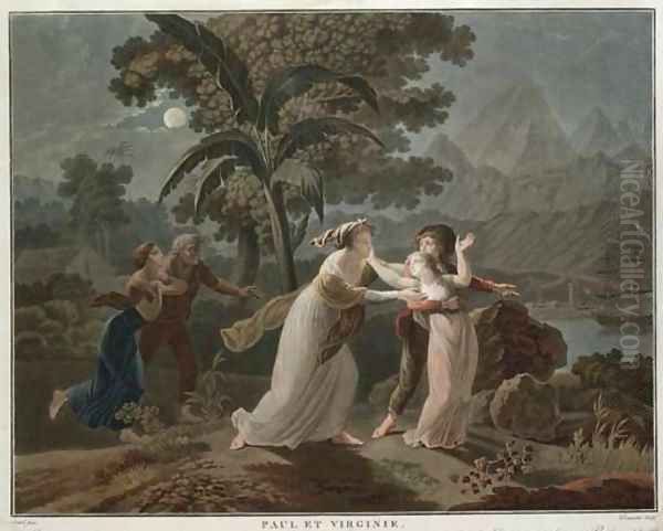 L'Histoire de Paul et Virginie Oil Painting by Charles-Melchior Descourtis