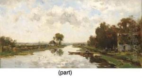 Vaart Bij Reewijk Naar Sluipwijk Oil Painting by Willem Cornelis Rip