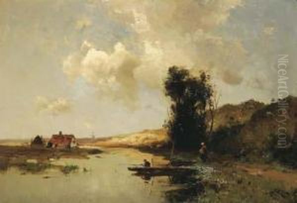 Omstreken Van Loosduinen: Fisherman In The Dunes Oil Painting by Willem Cornelis Rip