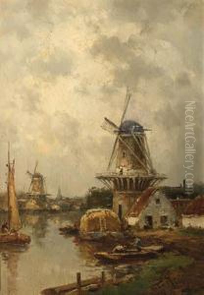 Steenen Molen Oil Painting by Willem Cornelis Rip