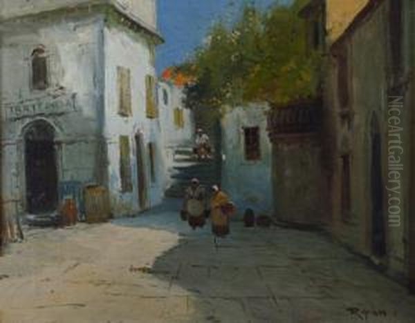 Scorcio Di Paese Oil Painting by Virgilio Ripari