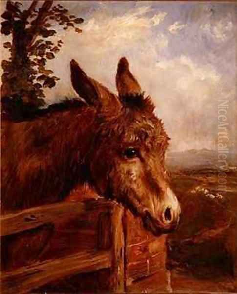 A Donkey at a Gate Oil Painting by Ebenezer Newman Downard