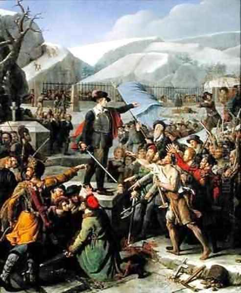 Gustaf Vasa 1496-1560 Addressing the Peasants of Dalecarlia Oil Painting by Fortune Dufau