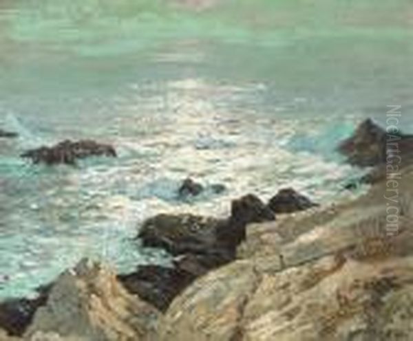 Light On A Rocky Shore Oil Painting by William Frederick Ritschel