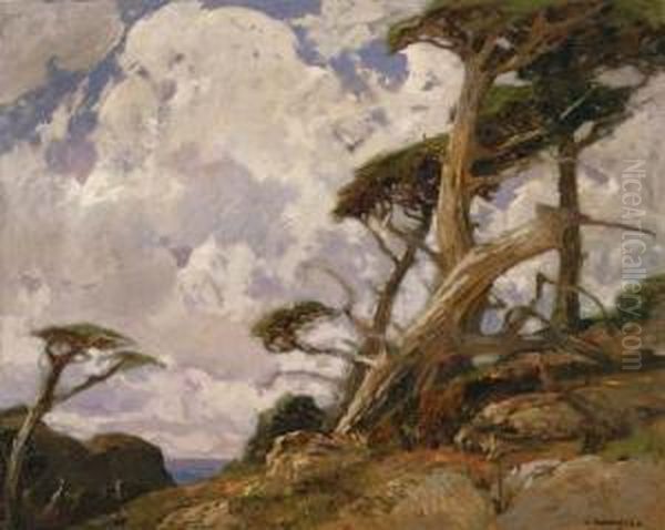 Windswept Cypress, Point Lobos Oil Painting by William Frederick Ritschel