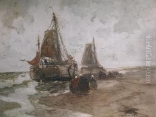 Off The Dutch Coast Oil Painting by William Frederick Ritschel