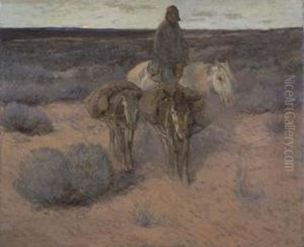 Desert Wanderer, Navajo Oil Painting by William Frederick Ritschel