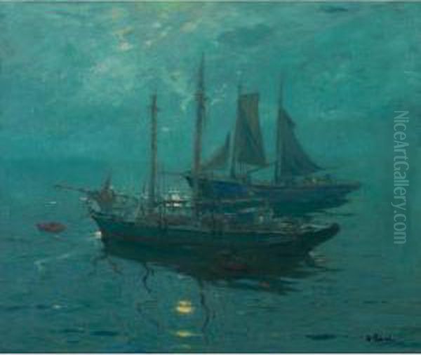 In The Silence Of The Night Oil Painting by William Frederick Ritschel