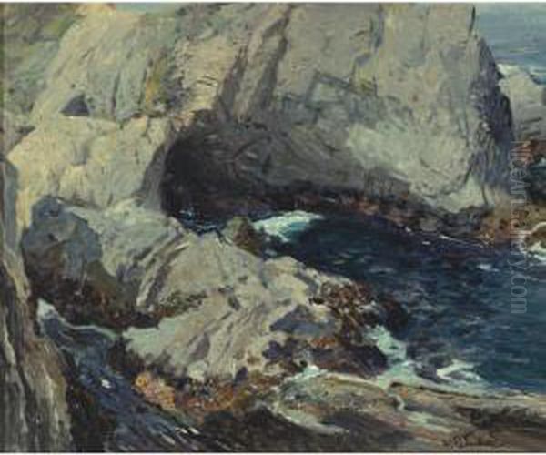 Rocky Coast Oil Painting by William Frederick Ritschel