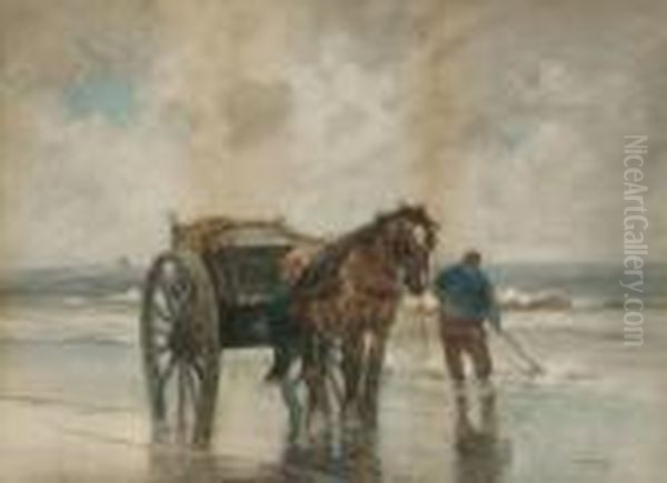 Dutch Clam Digger Oil Painting by William Frederick Ritschel