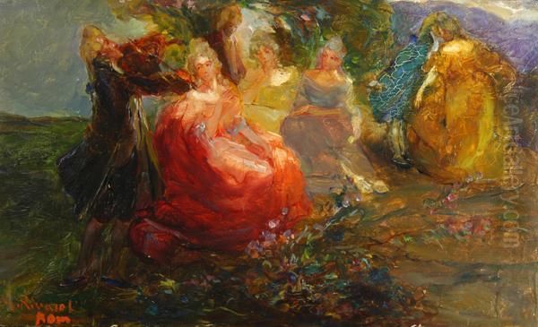 Concertino Oil Painting by Giuseppe Rivaroli