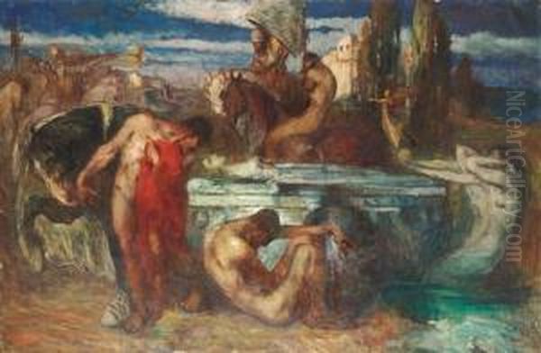 Scena Mitologica Oil Painting by Giuseppe Rivaroli